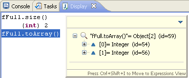 Pop-up containing fFull.toArray() expression