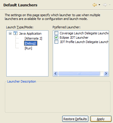 Default Launchers Example