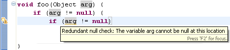 Redundant null check example