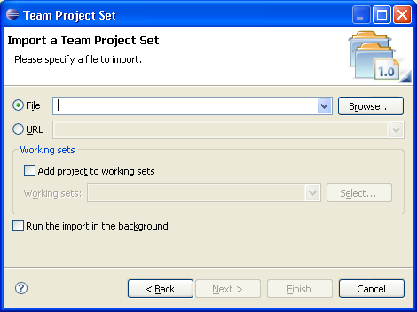 Team project set import wizard page