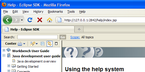 Help shown in external Web browser