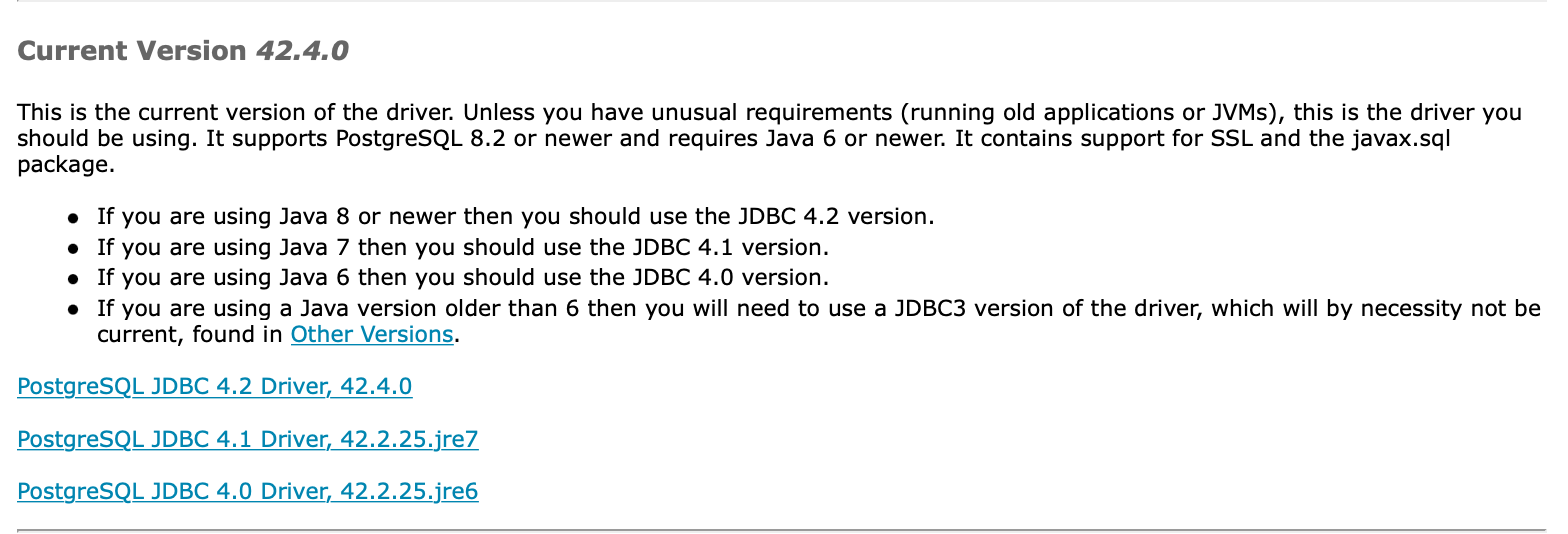 JDBC ダウンロード