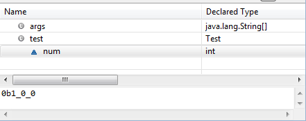 An example of assigning a binary literal with underscores to an int