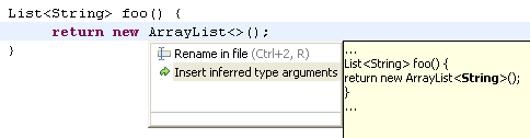 Insert inferred type arguments