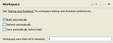 Workbench preference page