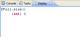 Display view showing evaluation result: (int) 2