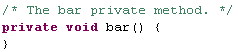 Java formatter example. The simple snippet with the block and Javadoc comments formatted with less lines than with the default profile.