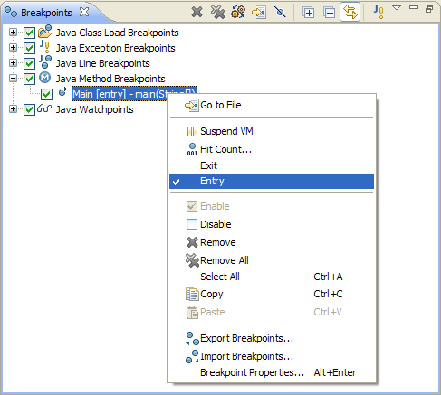 Method Breakpoint Entry