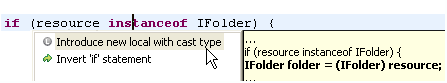 'Introduce new local with casted type' quick fix