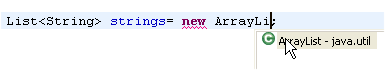 Content assist on a parameterized type