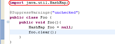 Screenshot showing the content assist result when pressing ';'