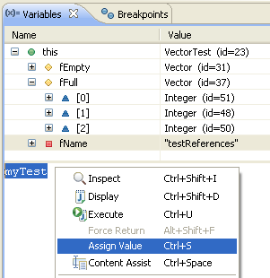 Change variable value from detail pane