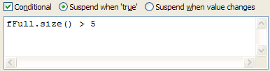 Breakpoint condition editor in breakpoint properties dialog or breakpoint detail pane