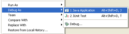 Context menu with launch option