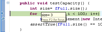 Variable value hover in the editor
