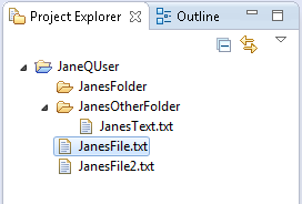 Two views with tabs, project explorer view active