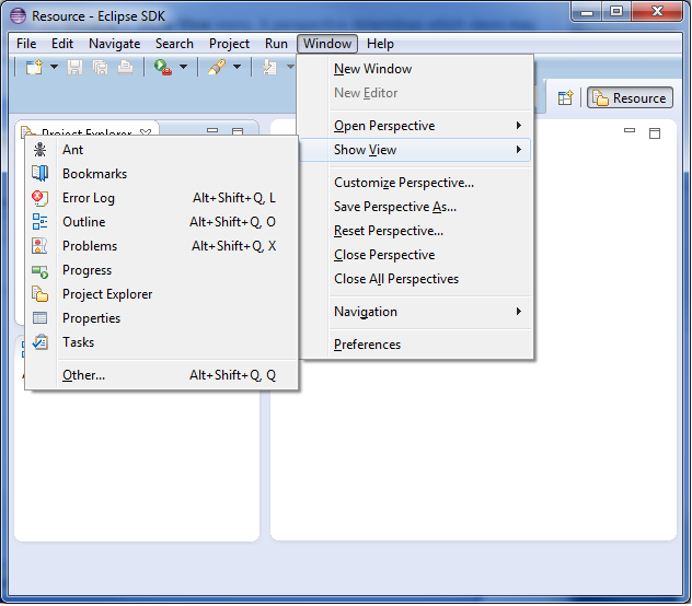 Show View menu