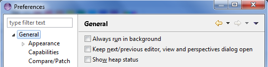 Image of Workbench Preferences Window